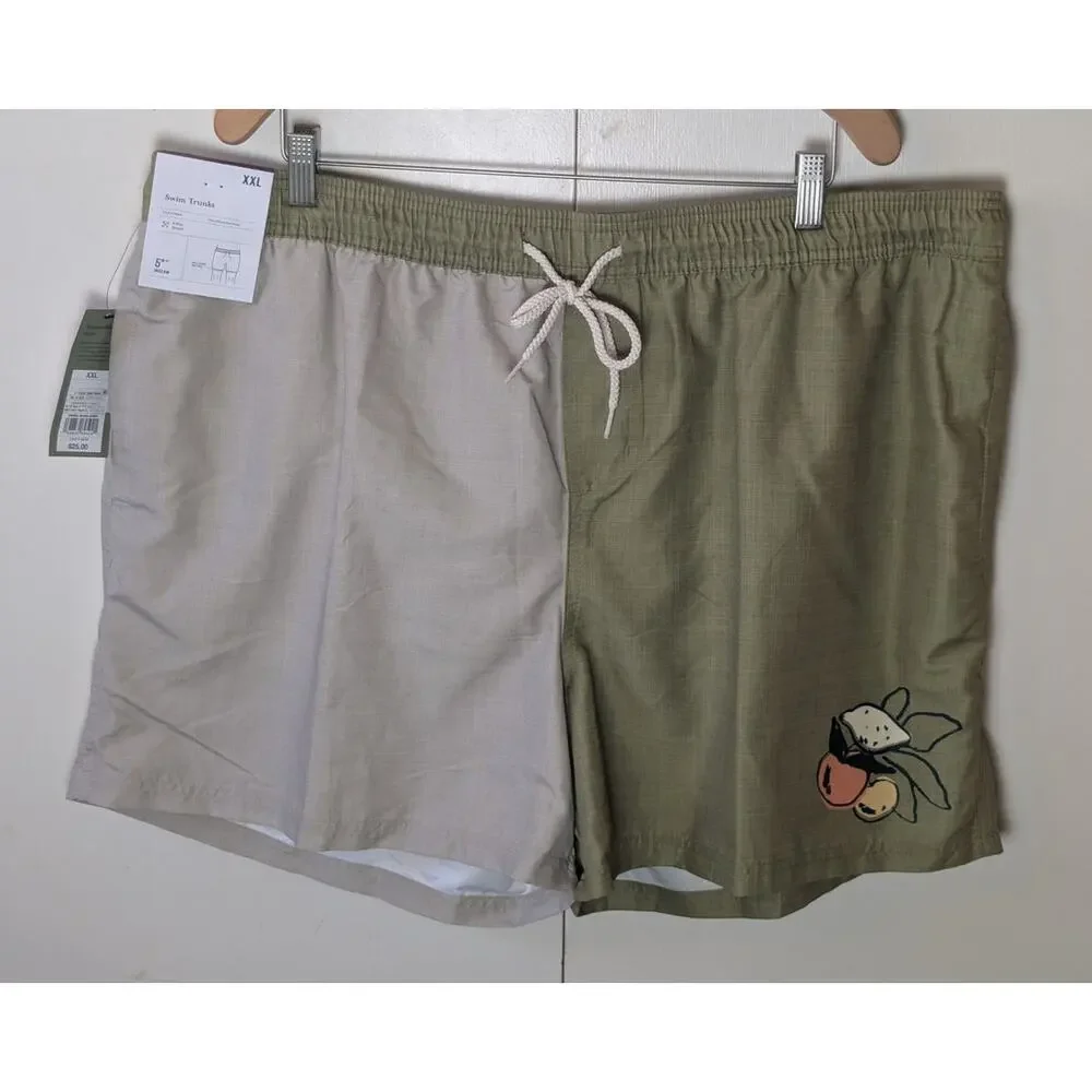 Goodfellow Green & Grey Swim Shorts XXL